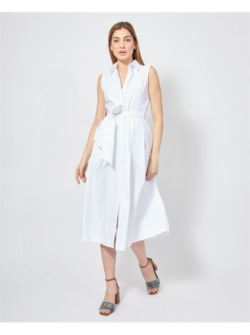 Robe midi en coton mélangé Silvian Heach pour femme SILVIAN HEACH | GPP25450VEWHITE